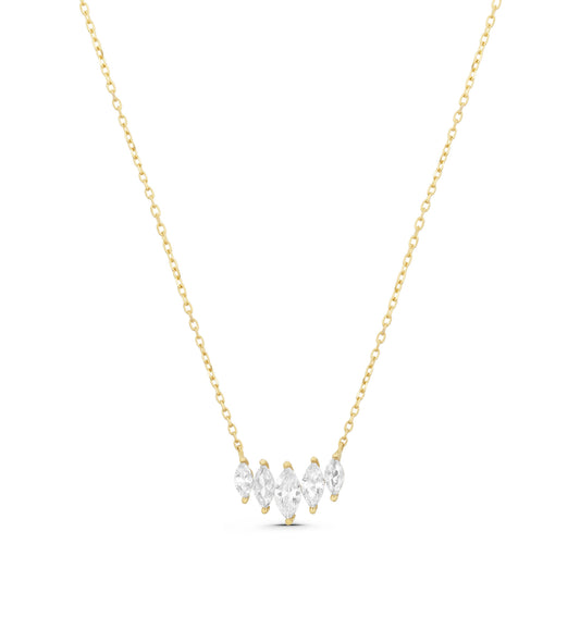Crown Marquise Stones Necklace