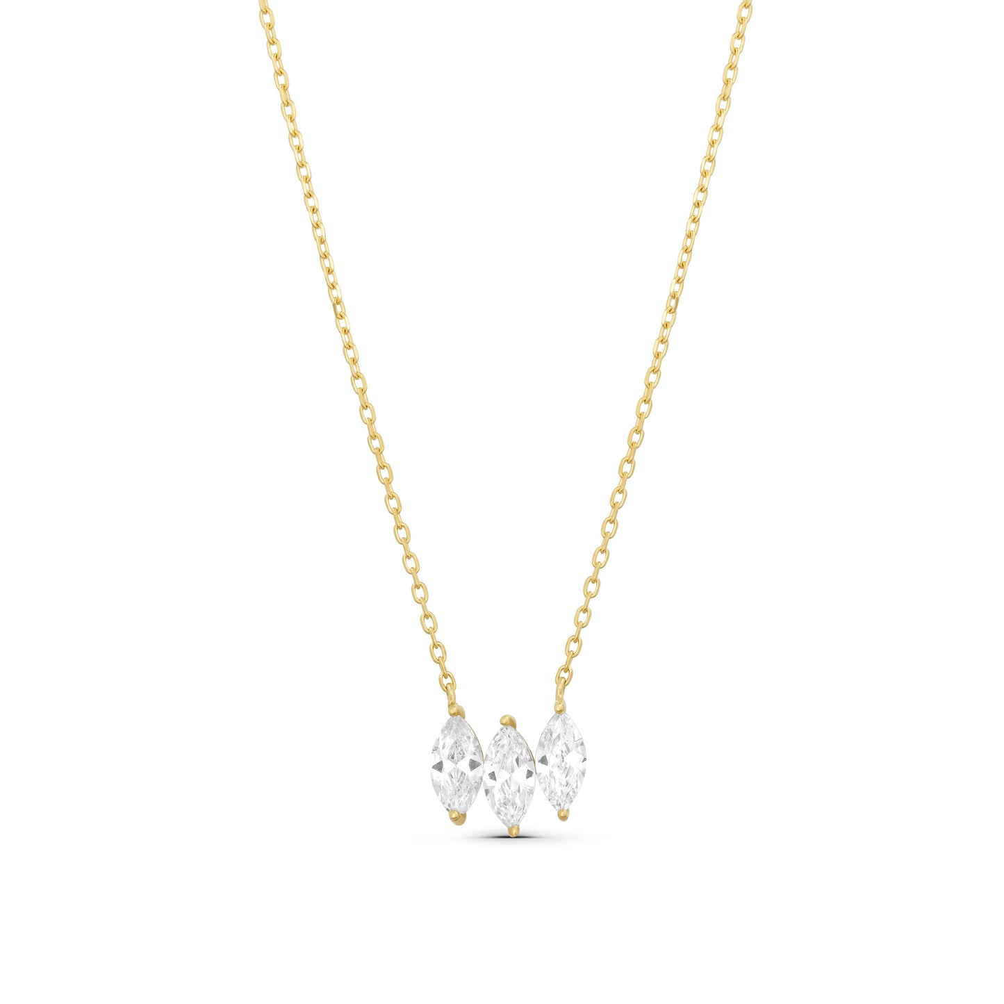 Three Marquise Stones Necklace