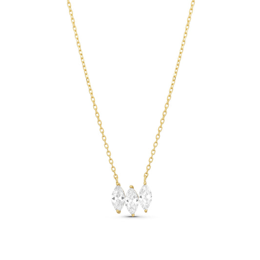 Three Marquise Stones Necklace