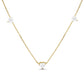 Triple Heart Stones Necklace