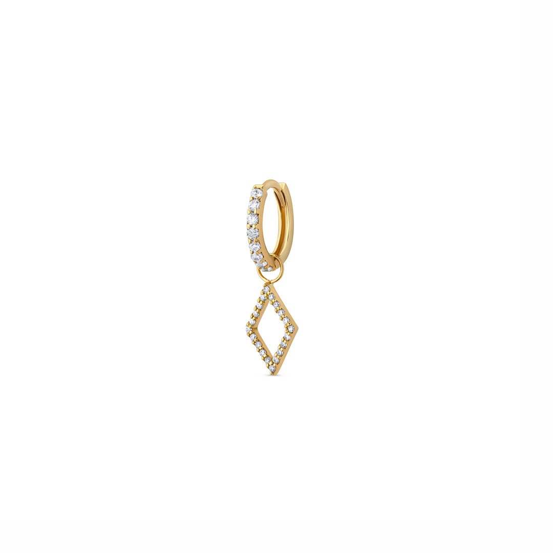 Diamond Shape Huggie Hoop