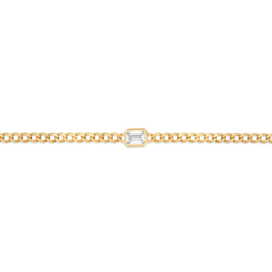Emerald Cut Curb Chain Bracelet