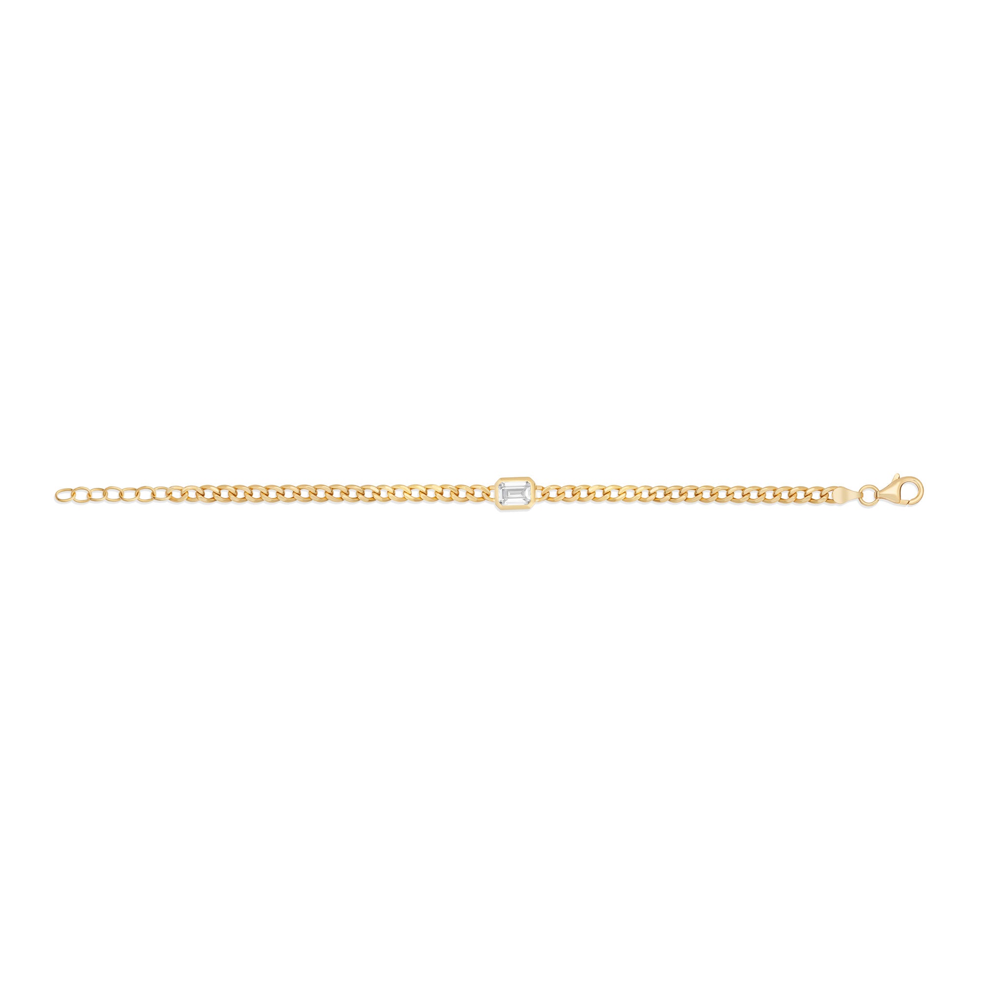 Emerald Cut Curb Chain Bracelet