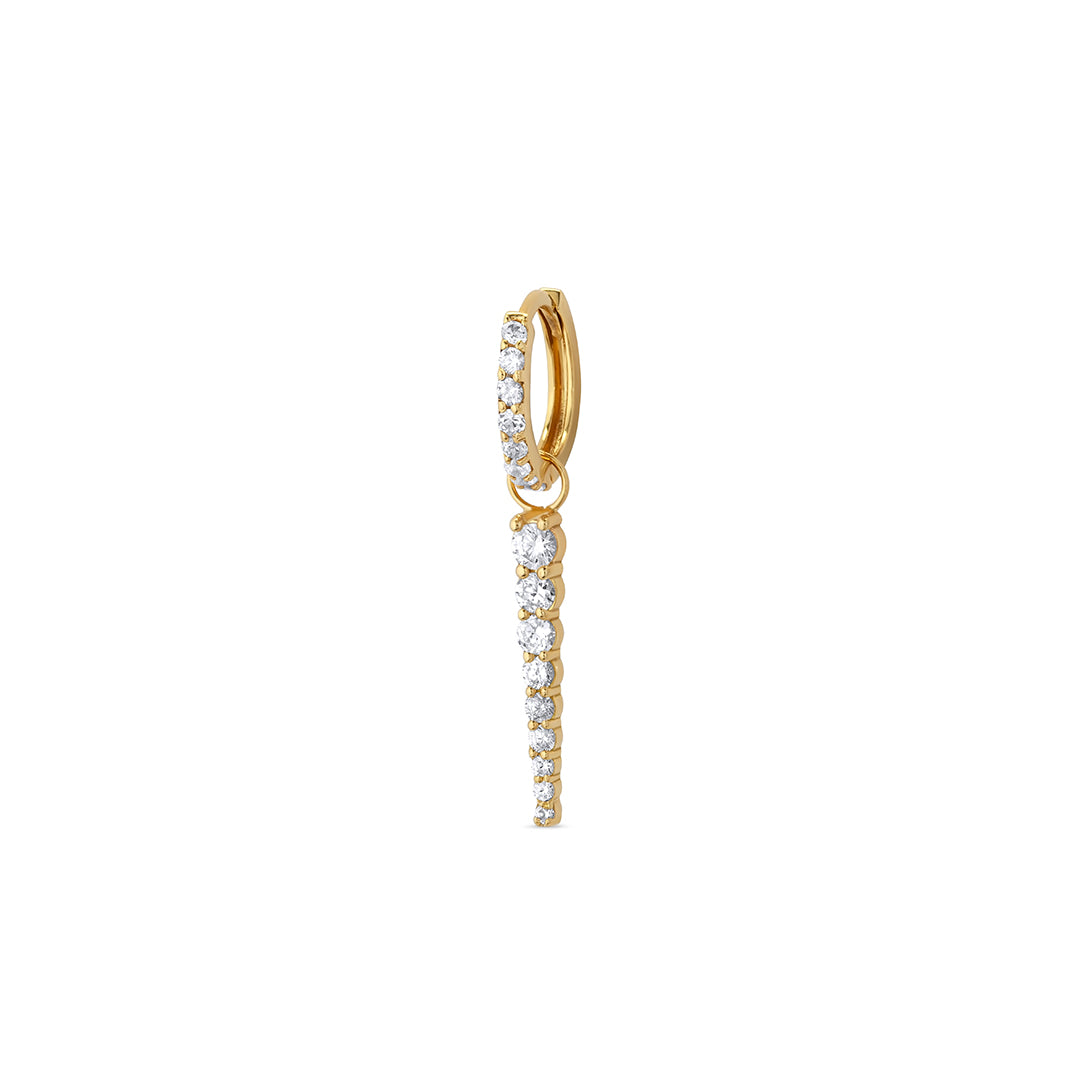 Spike Line Huggie Hoop