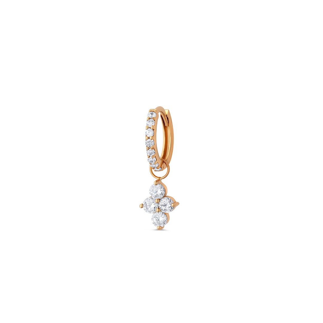 4-Stones Shape Huggie Hoop