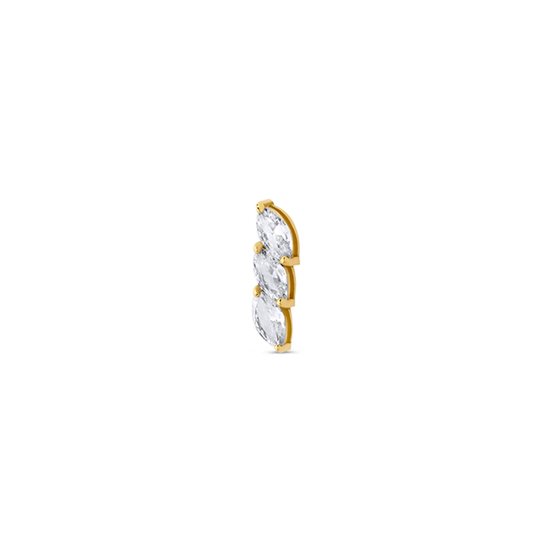 Triple Marquise Line Stud