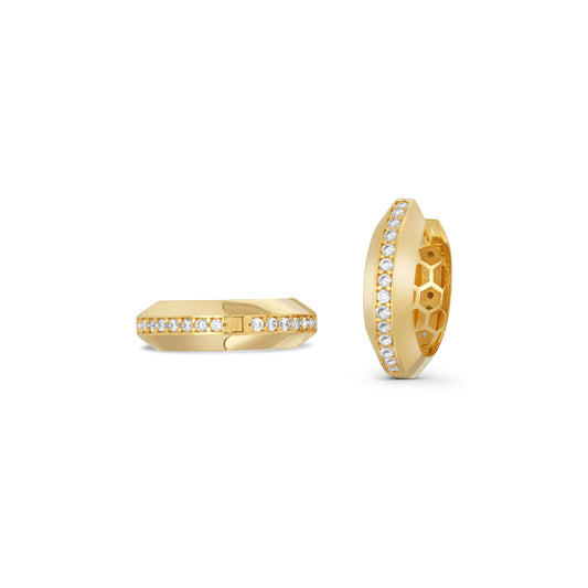 Crescent Hoops with Studded Line