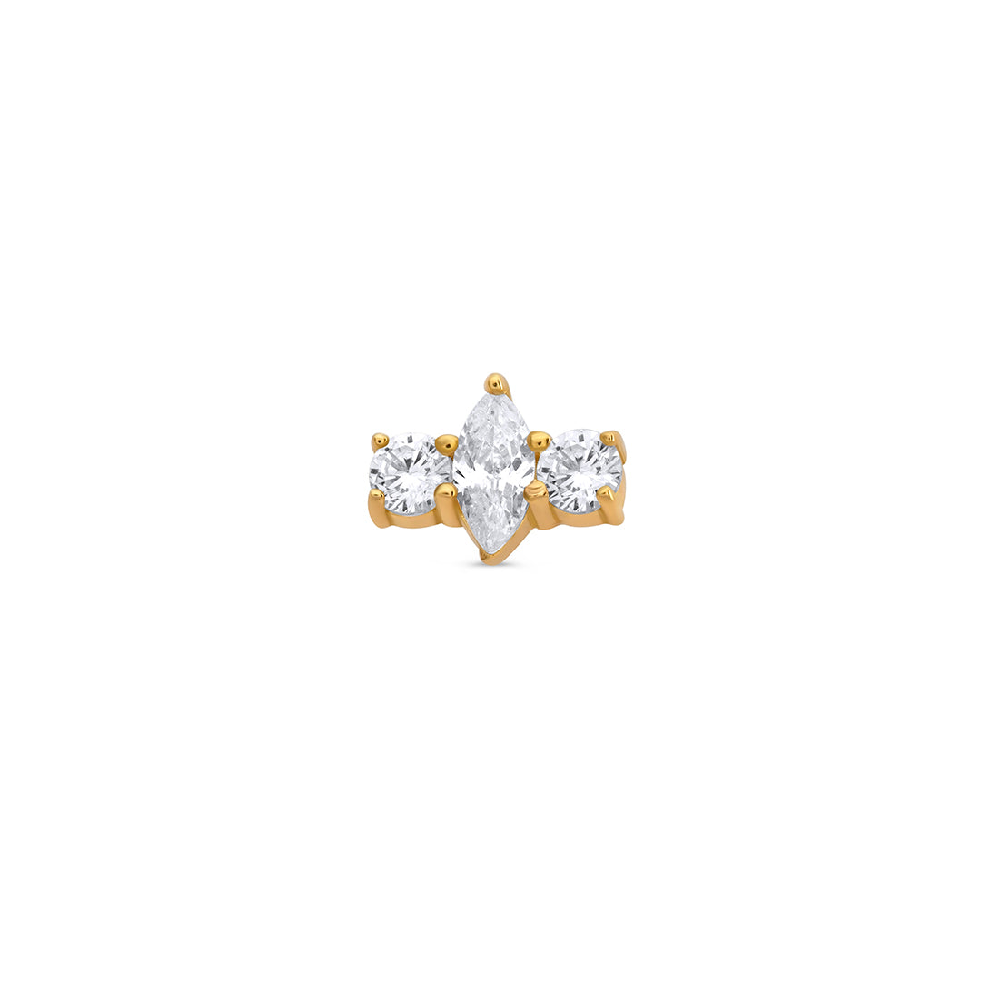 Marquise and Two Stones Stud