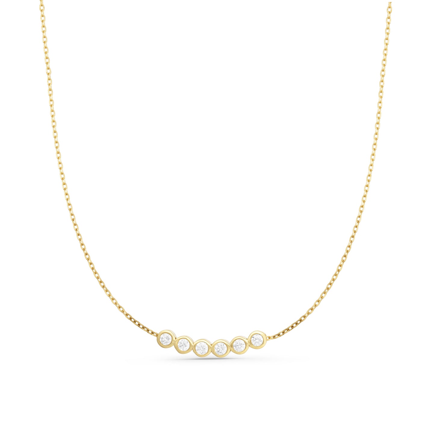 Six Bezel Stones Necklace