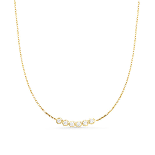 Six Bezel Stones Necklace