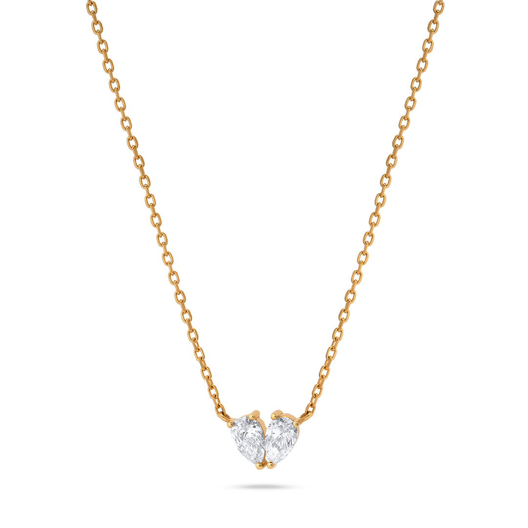 Double Heart Diamond Necklace