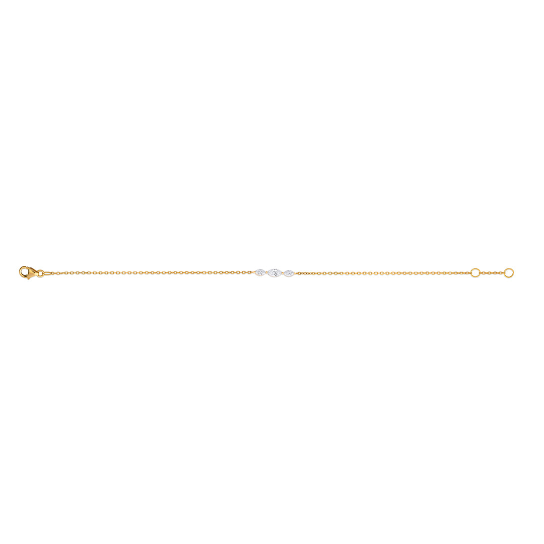 Three Marquise Diamond Bracelet