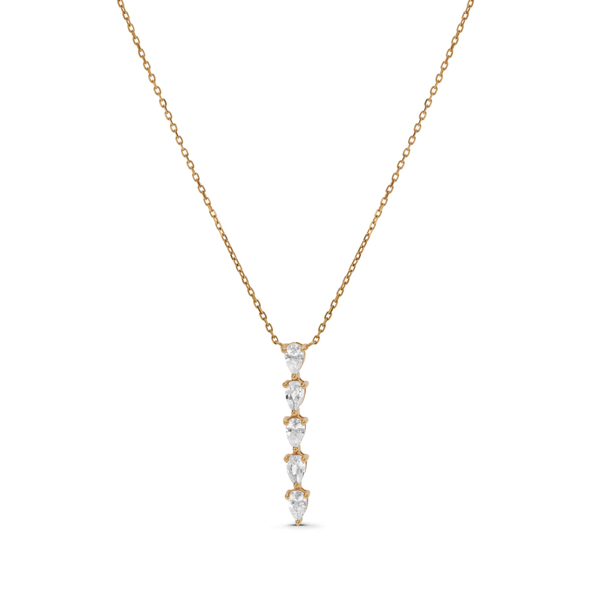 Pear Stones Vertical Necklace