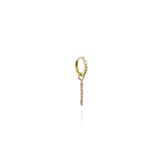 Line Drop Huggie Hoop