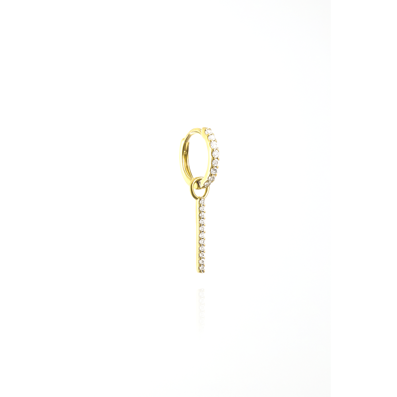 Line Drop Huggie Hoop