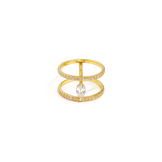Marquise Double Line Ring