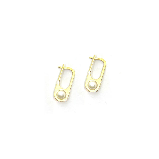 Pearl Paperclip Earrings