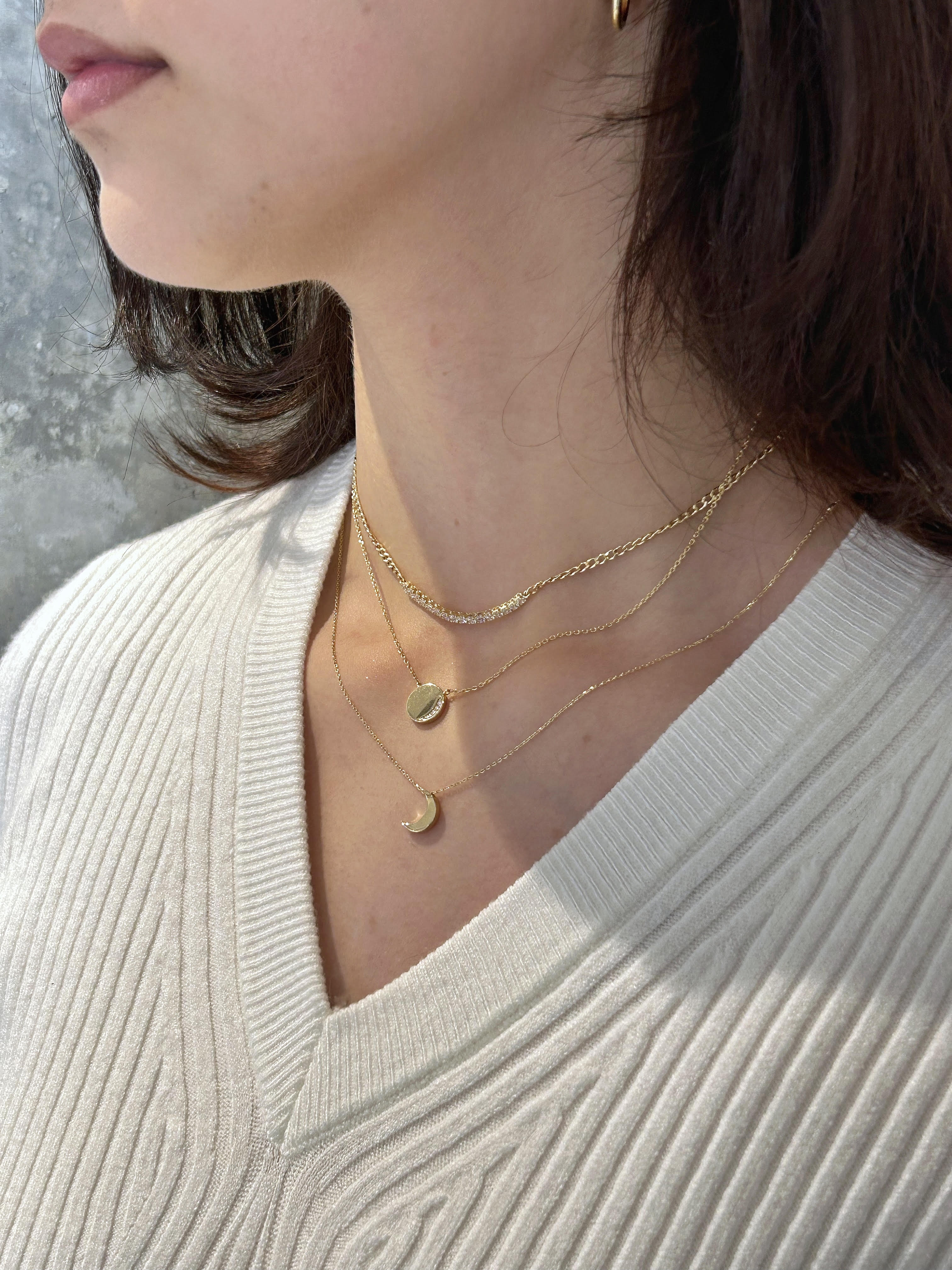 Encrusted Crescent Necklace