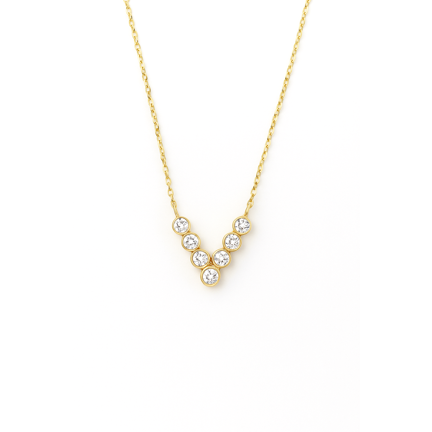 V Bezel Necklace
