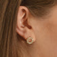 baguette circle earrings