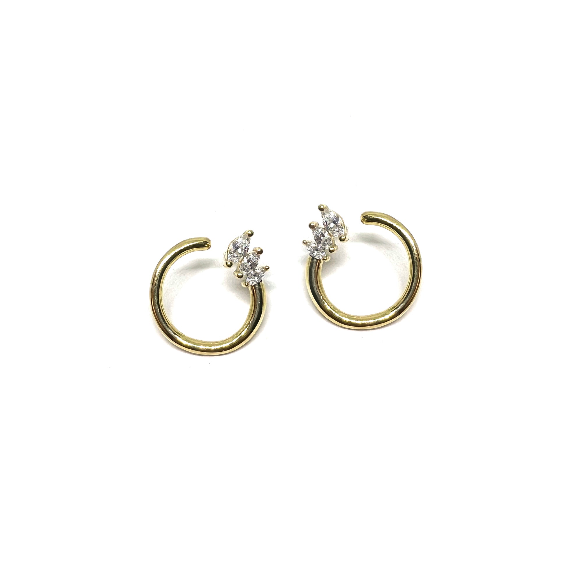 Crystal Hoops | 18-karat gold and high quality of cubic zirconia stones. Crystal Hoops | 18-karat gold and high quality of cubic zirconia stones.