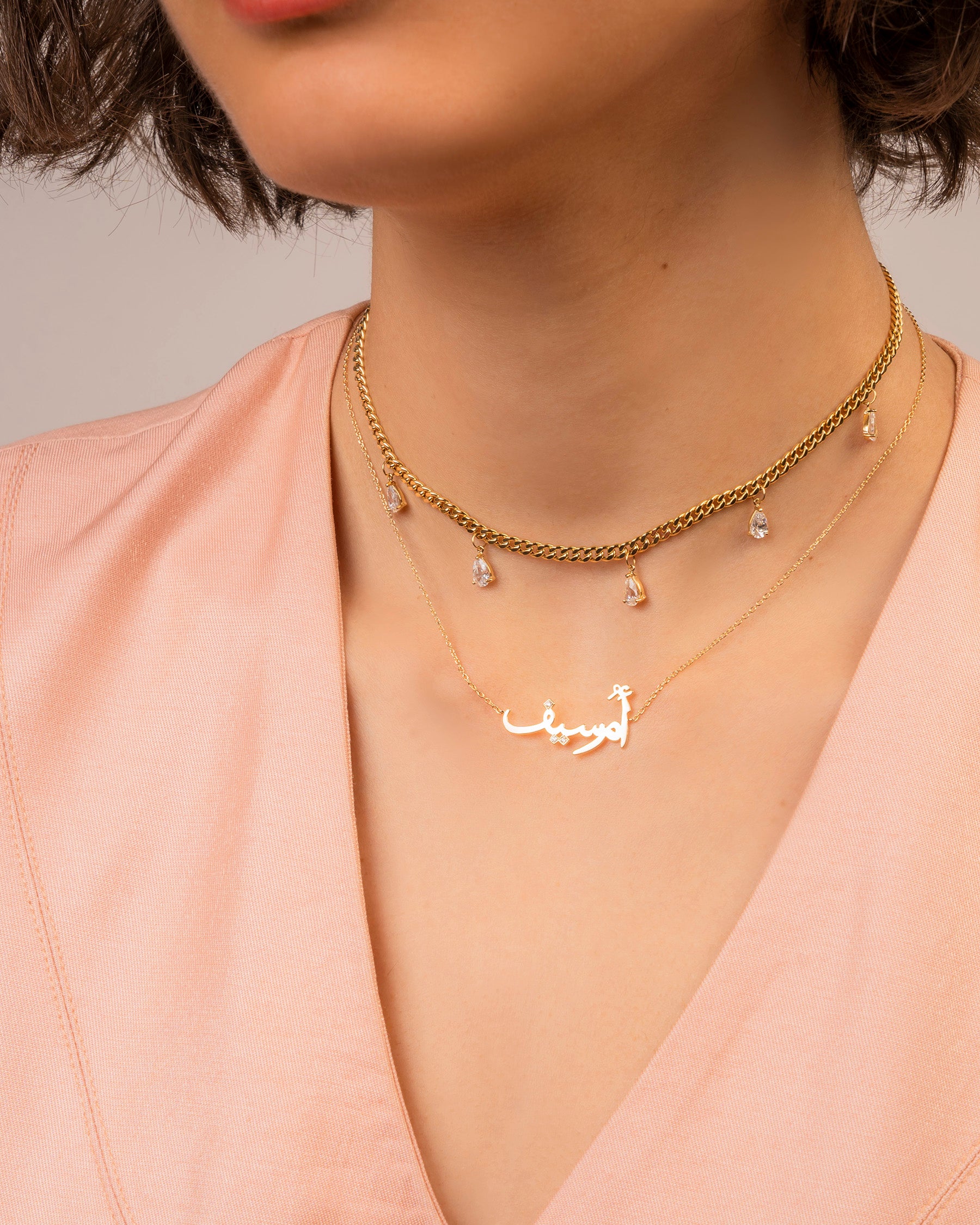 Custom Arabic Name Necklace For Women Personalise Islamic Arabic Jewelry  Pendant Gold Stainless Steel Muslim Choker For Men - AliExpress