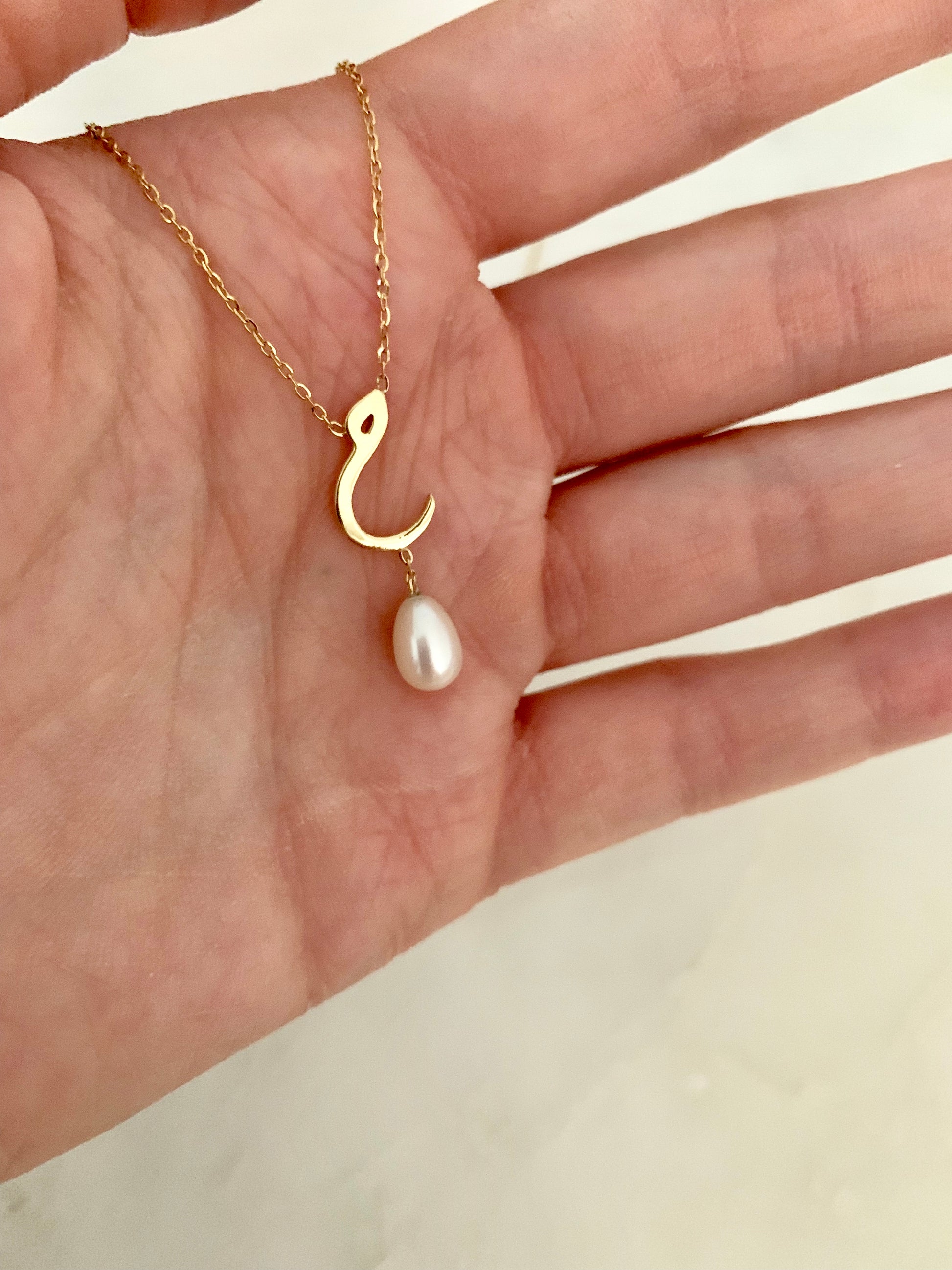 Letter & Dangling Birthstone Necklace
