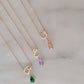 Letter & Dangling Birthstone Necklace