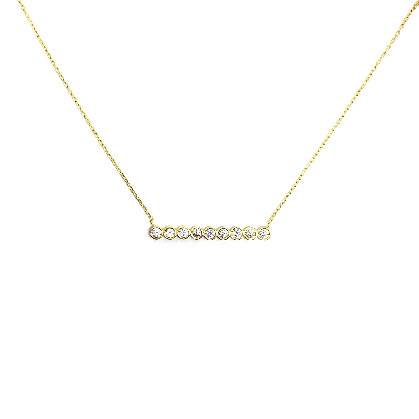 bezel horizontal line necklace