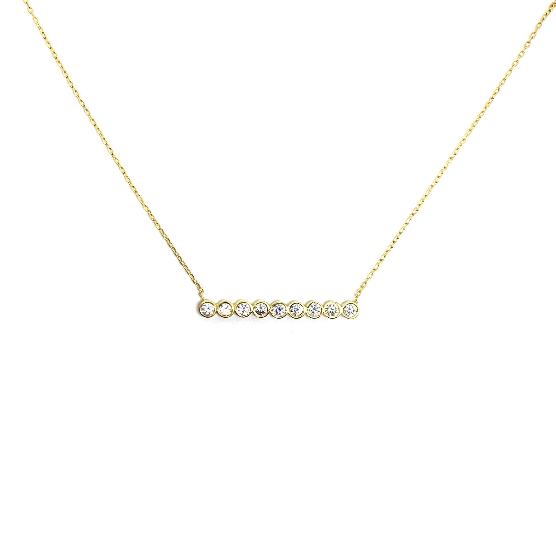 bezel horizontal line necklace