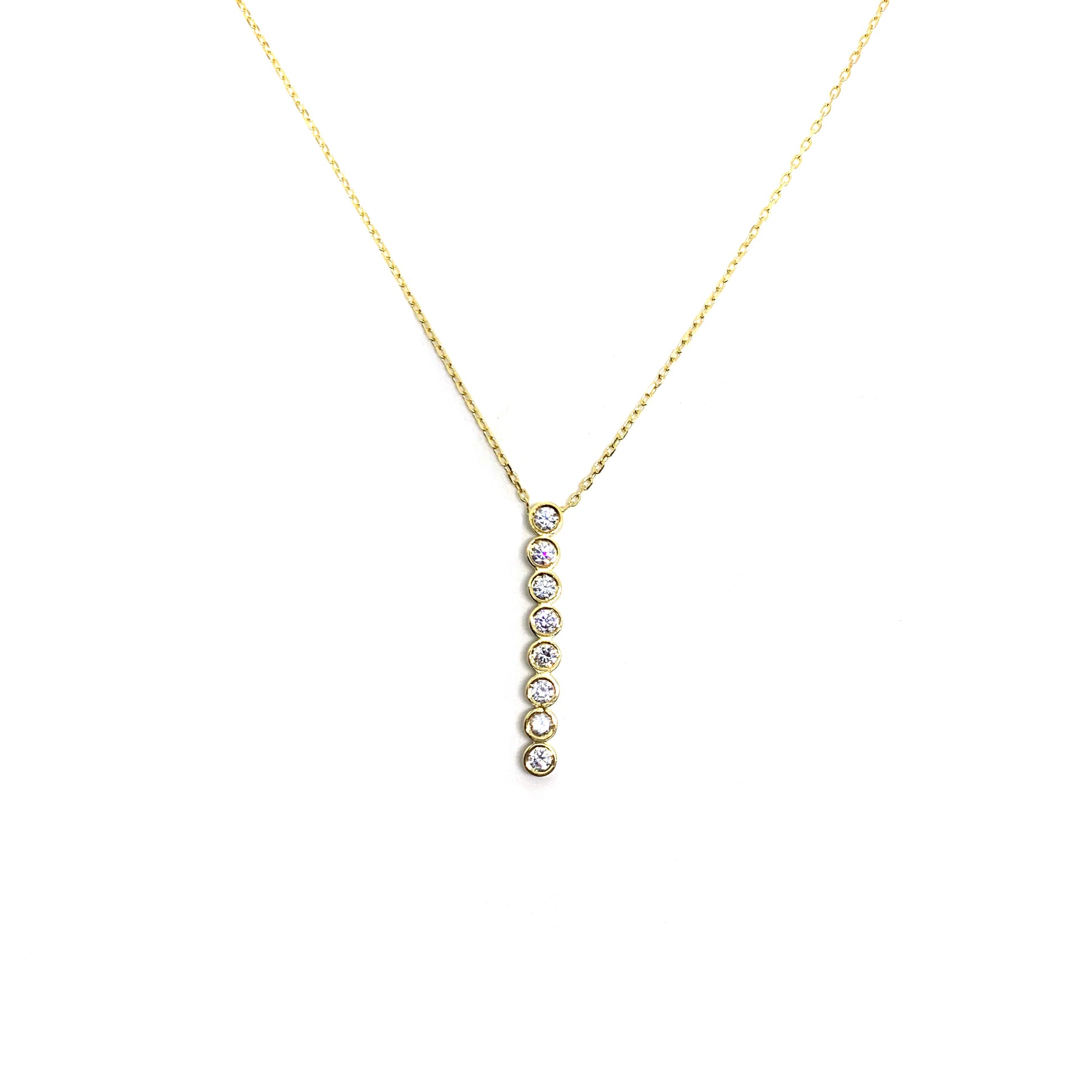 bezel vertical line necklace