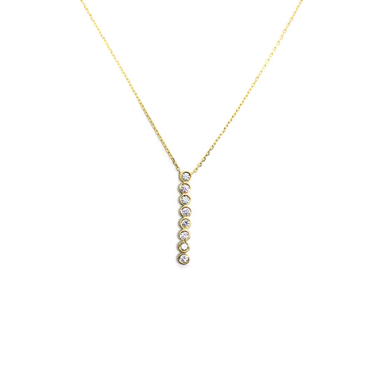 bezel vertical line necklace