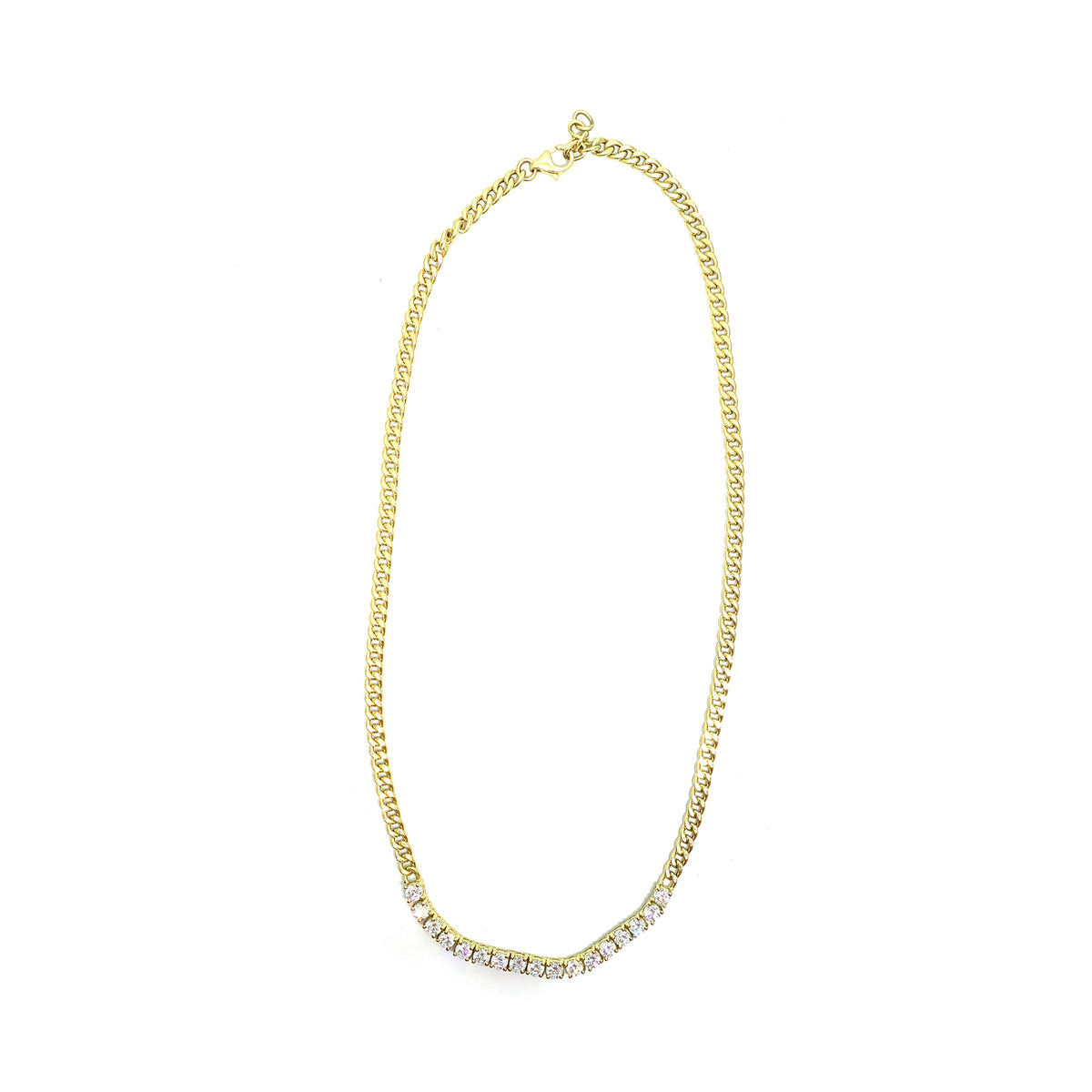 Curb Chain Tennis Necklace 3.5mm Curb Chain Tennis Necklace 3.5mm