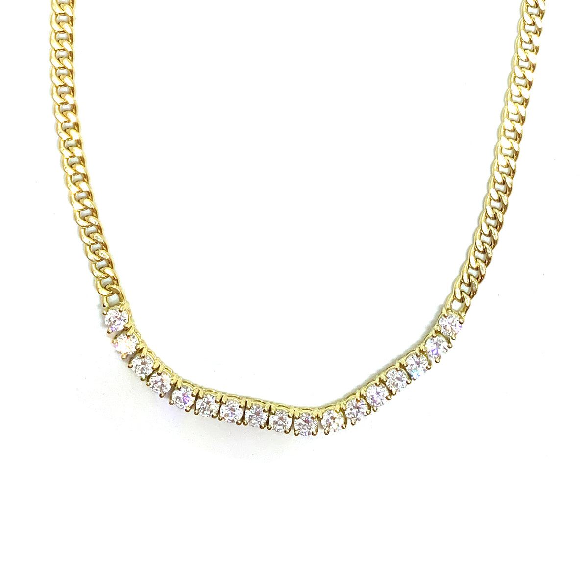Curb Chain Tennis Necklace 3.5mm Curb Chain Tennis Necklace 3.5mm