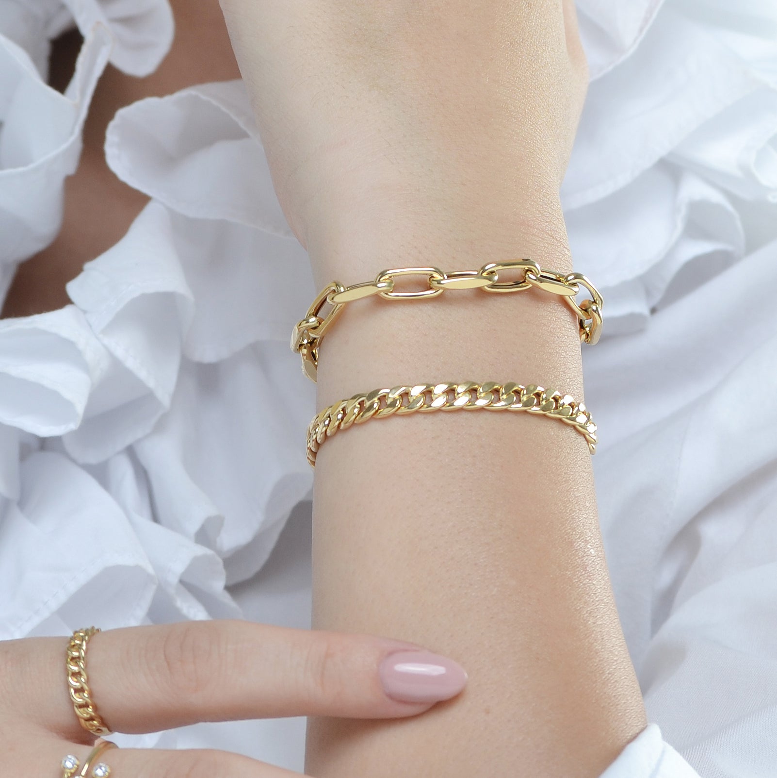 stone cut paperclip bracelet