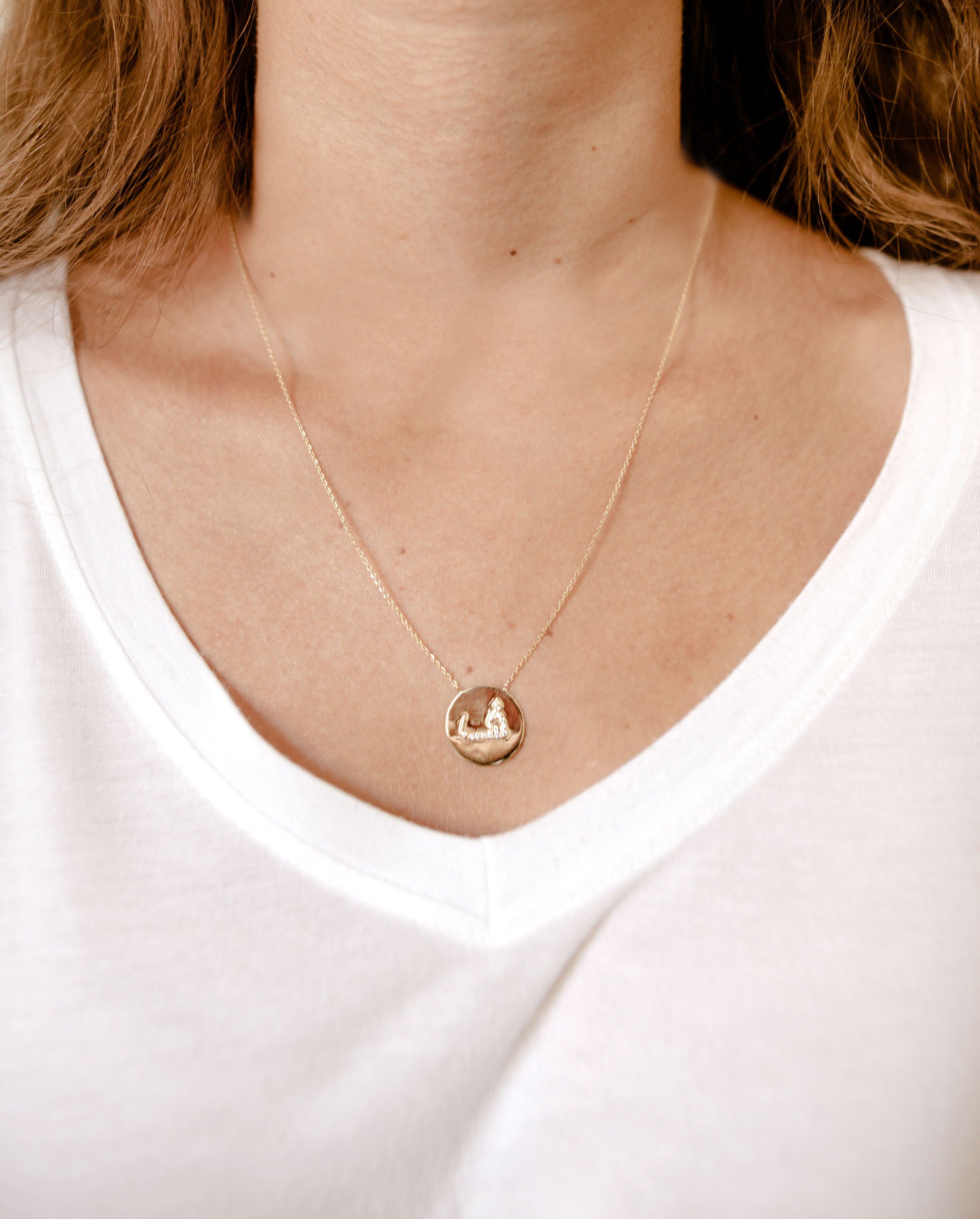 letter coin necklace