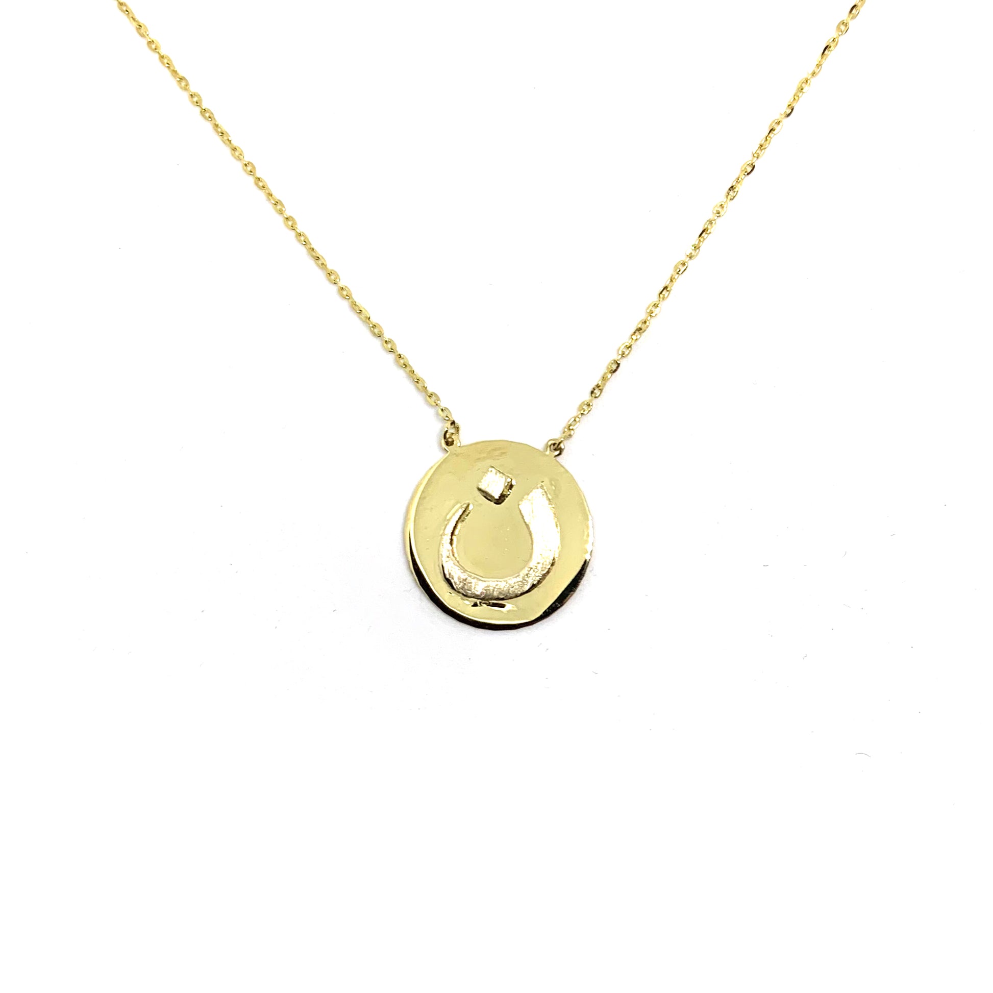 two-tone letter coin necklace