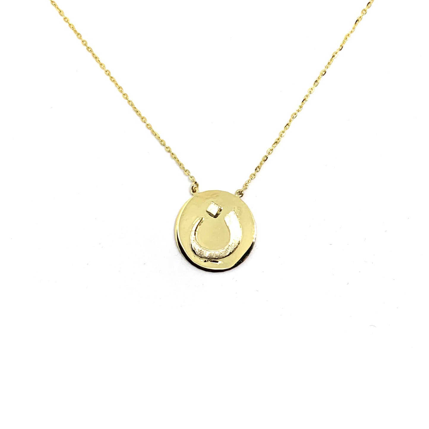 two-tone letter coin necklace