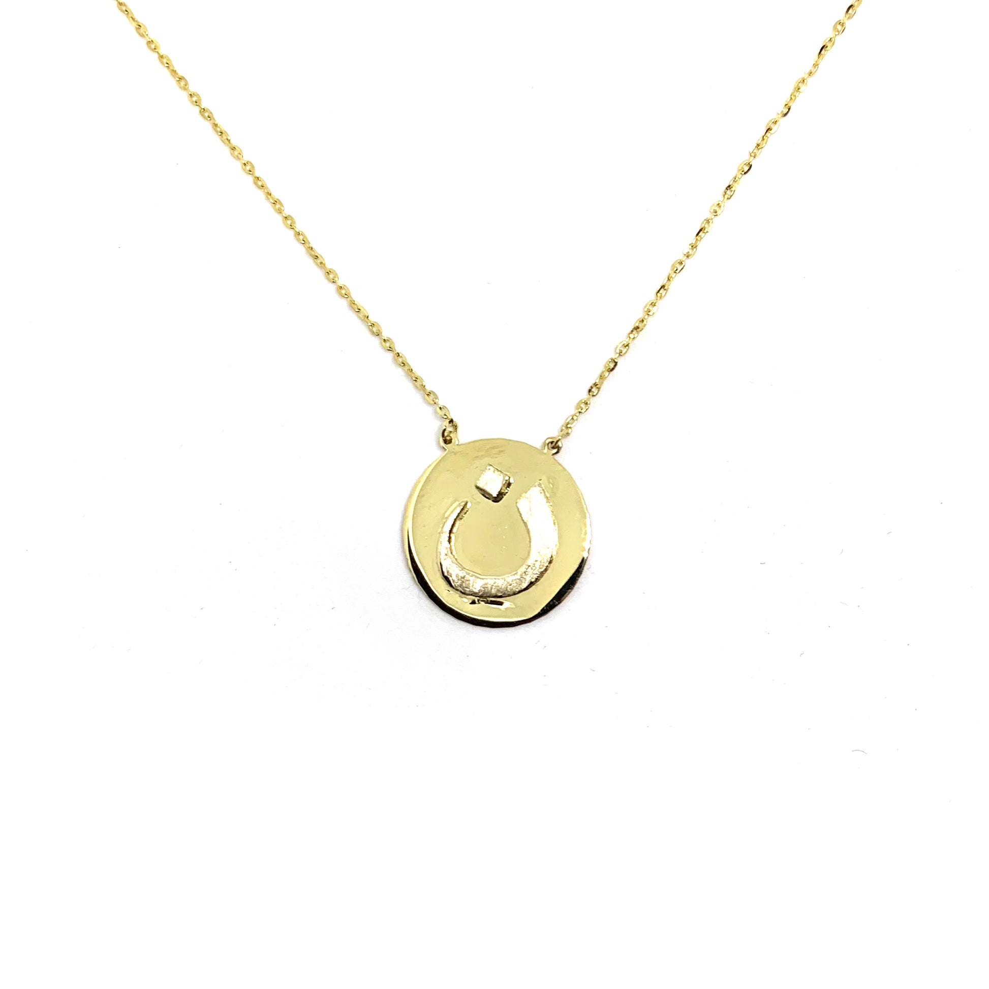 two-tone letter coin necklace