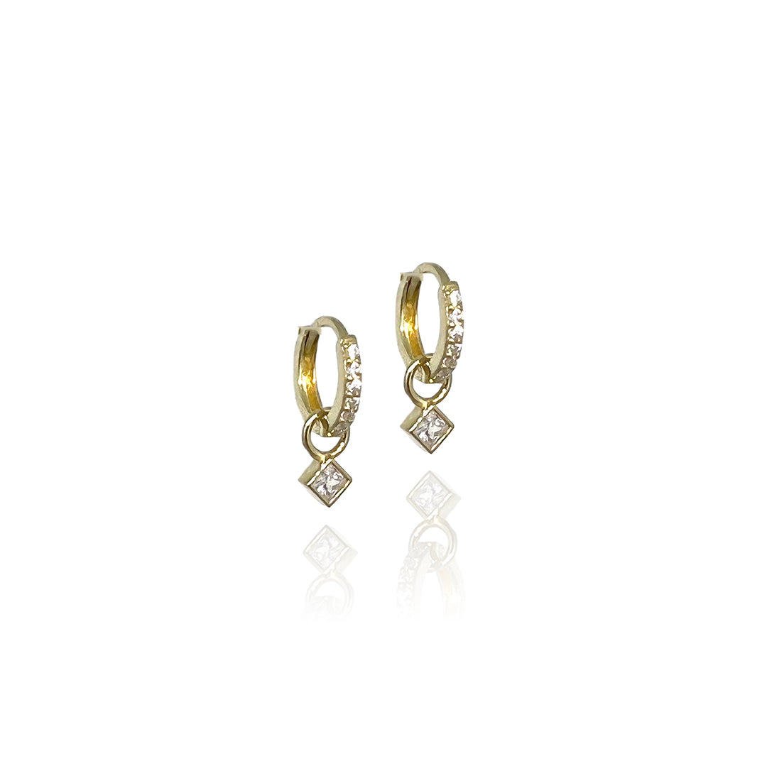 diamond drop huggie hoops