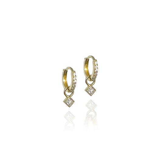 diamond drop huggie hoops