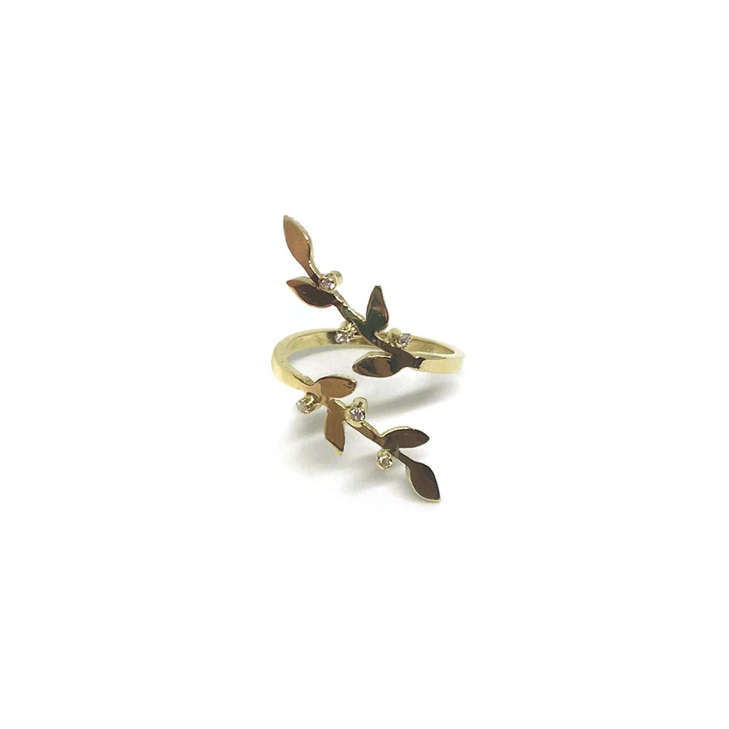 double leaves & blossoms ring