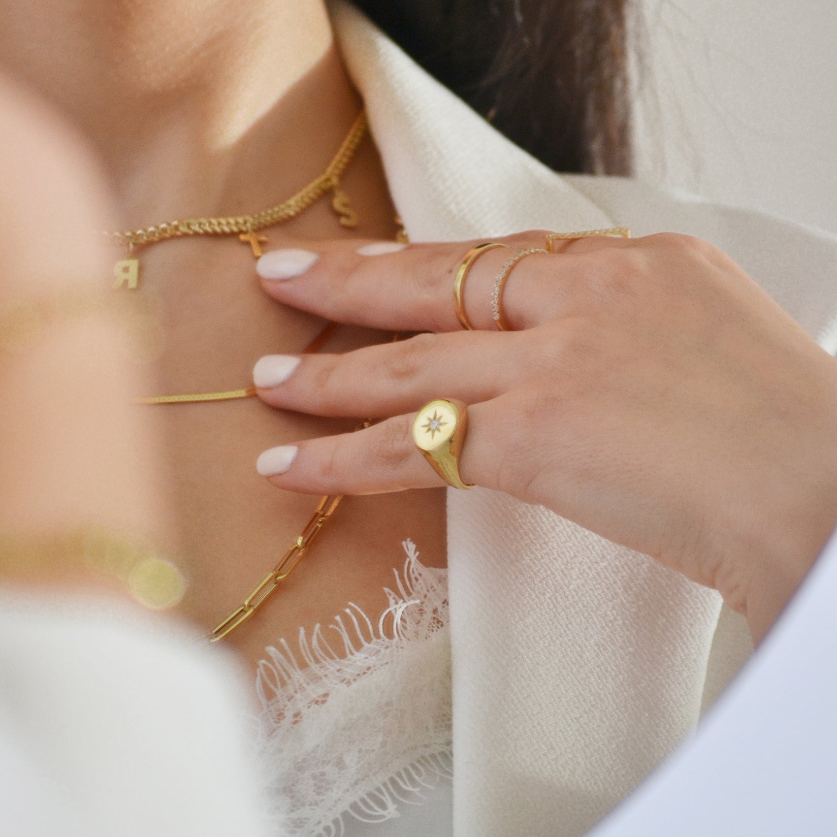 Starburst signet ring on sale