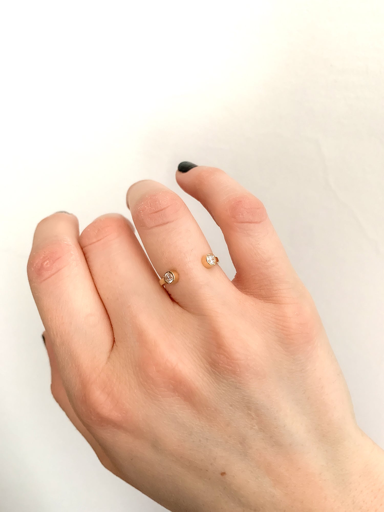 double stone open ring