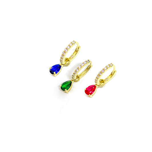 pear drop huggie hoops
