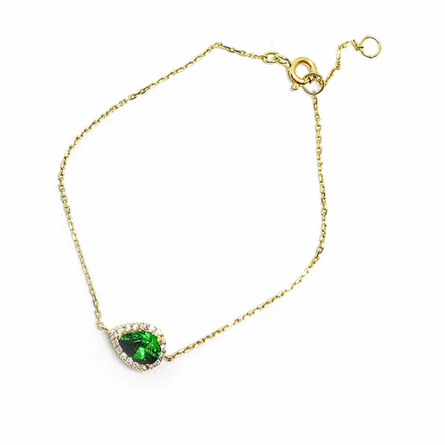 emerald teardrop bracelet
