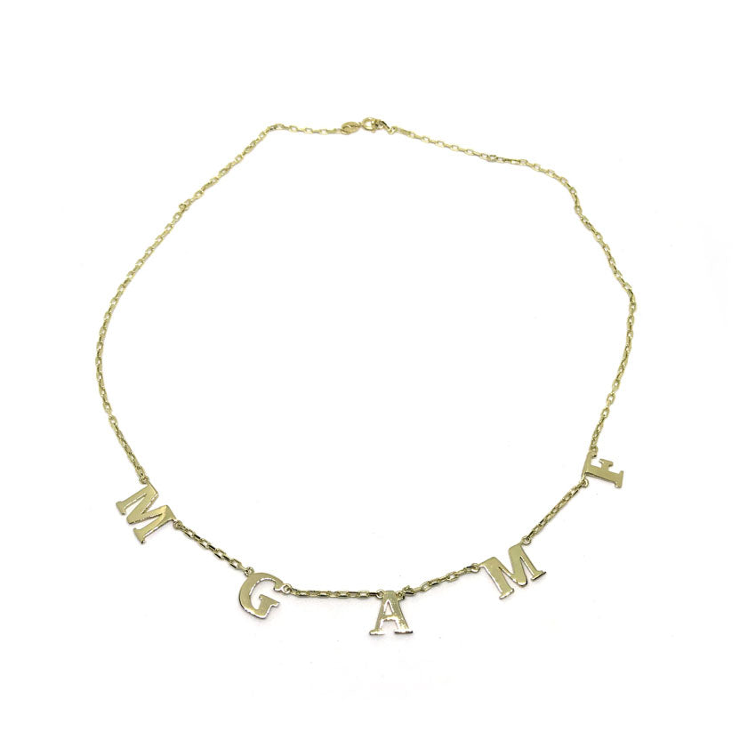 letters and shapes necklace