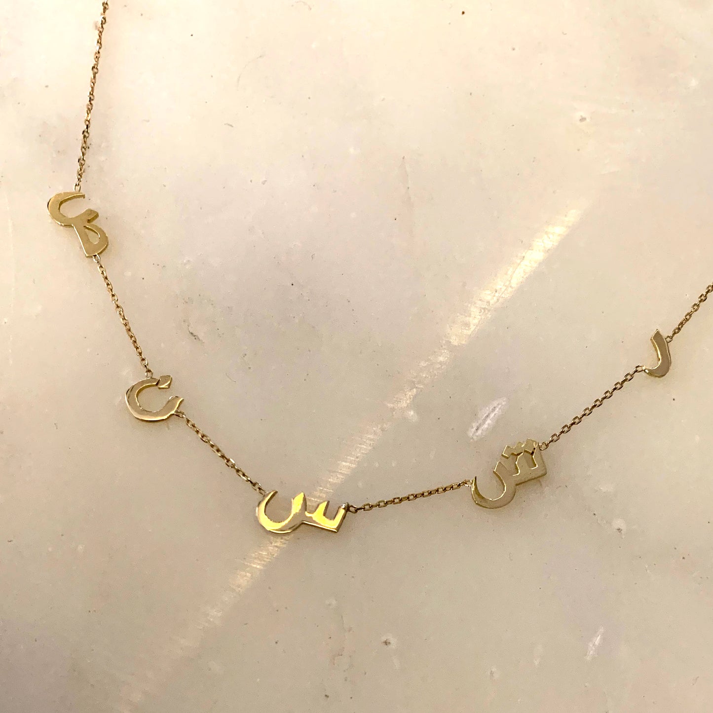 letters and shapes necklace