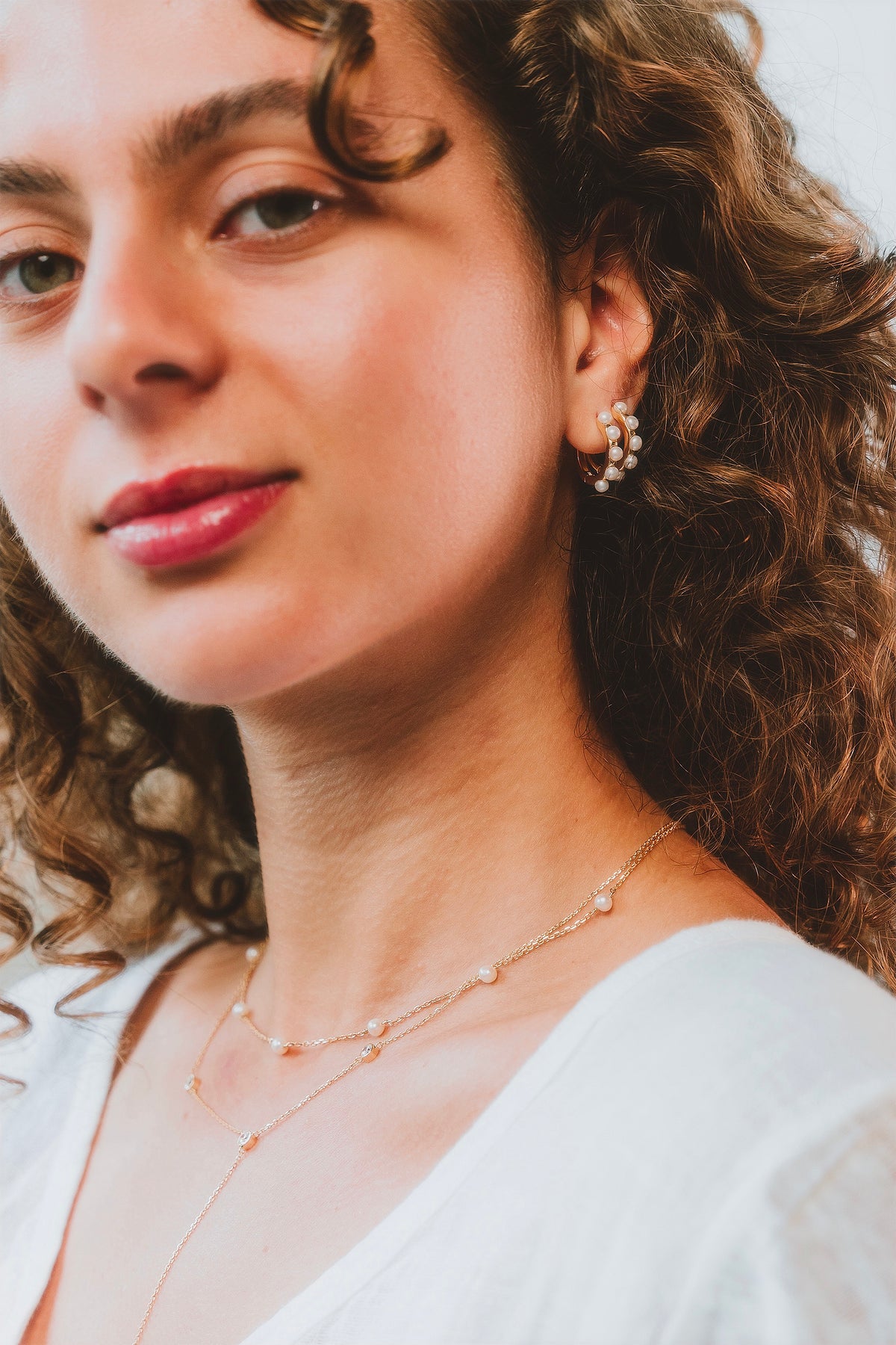 Pearly Hoops | 18-karat gold and cultured pearls. Pearly Hoops | 18-karat gold and cultured pearls.