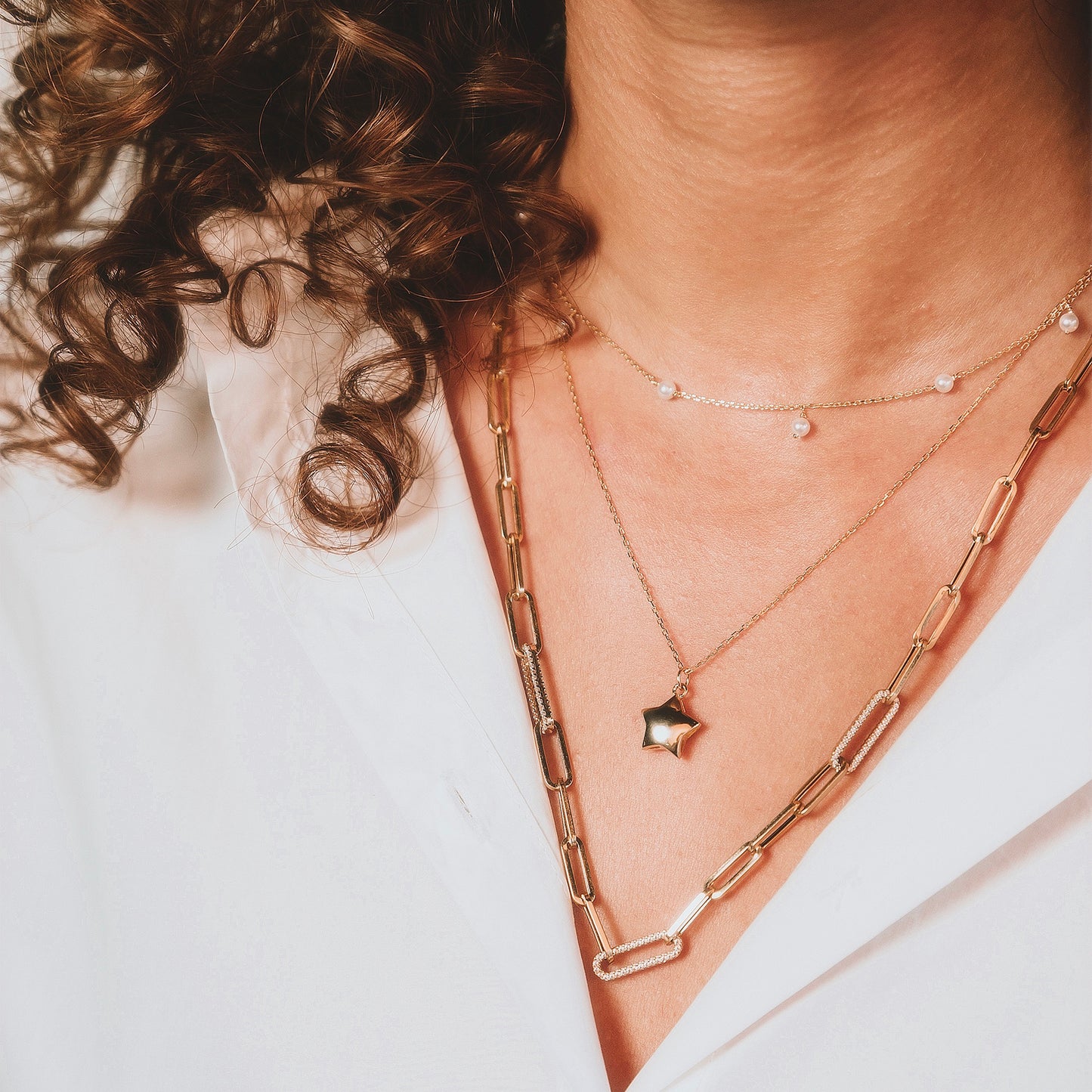 Encrusted Paperclip Chain Necklace